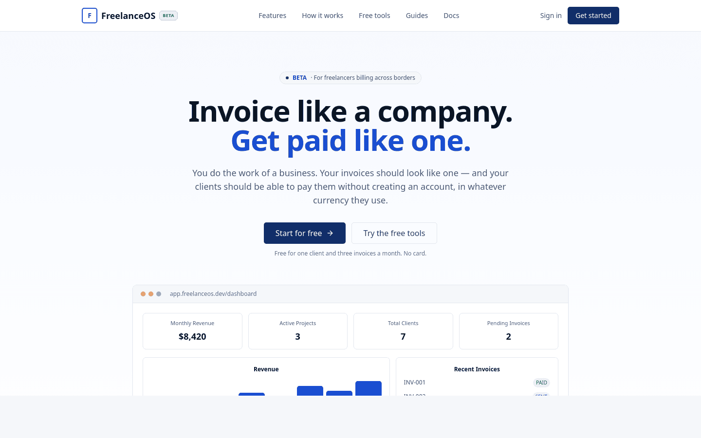 FreelanceOS — screenshot